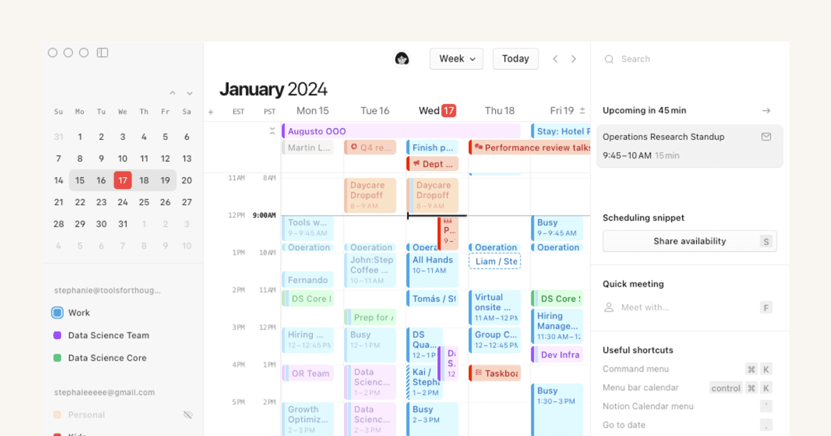 Erste Schritte mit Notion Calendar