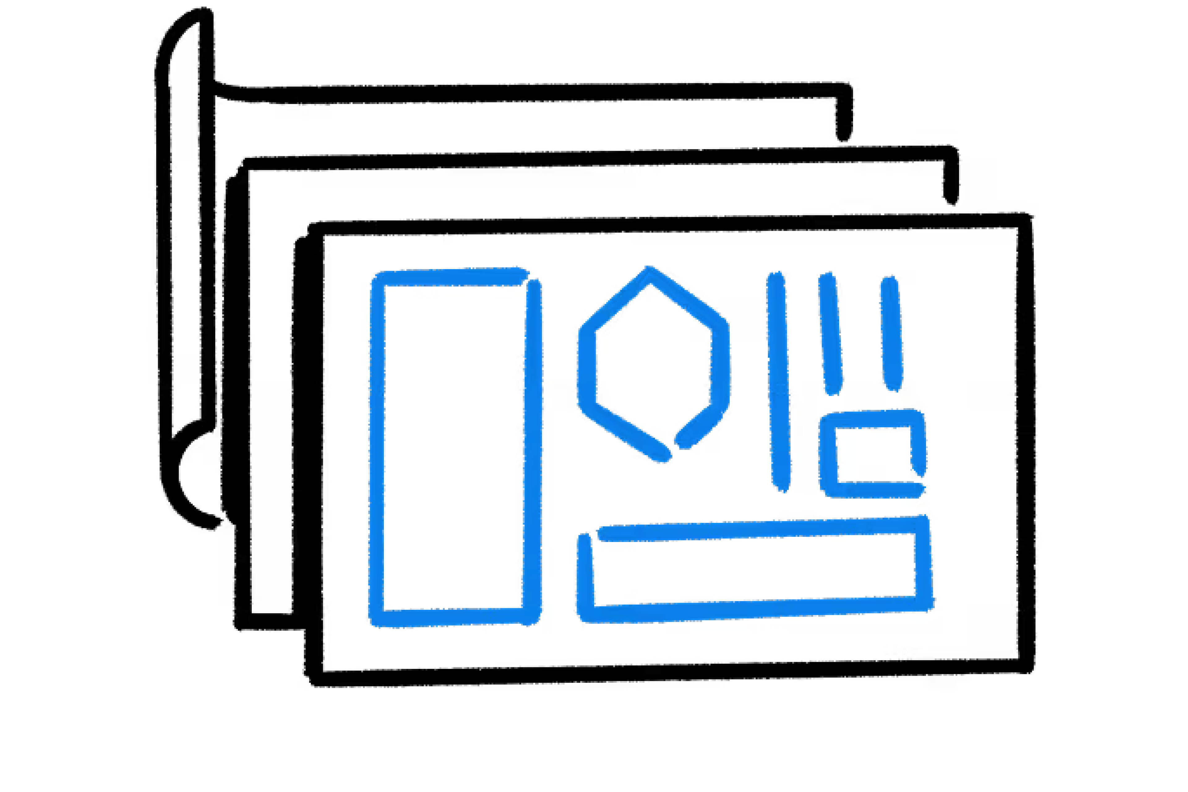Spot illustration: blueprints - blue