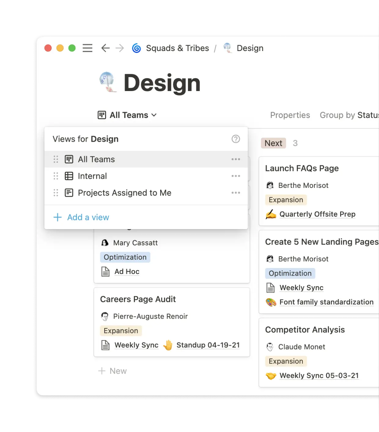 You can customize views to filter any aspect of your data, like the team, status, or priority.