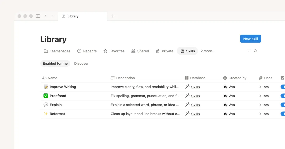 How to scale skills across your Notion workspace